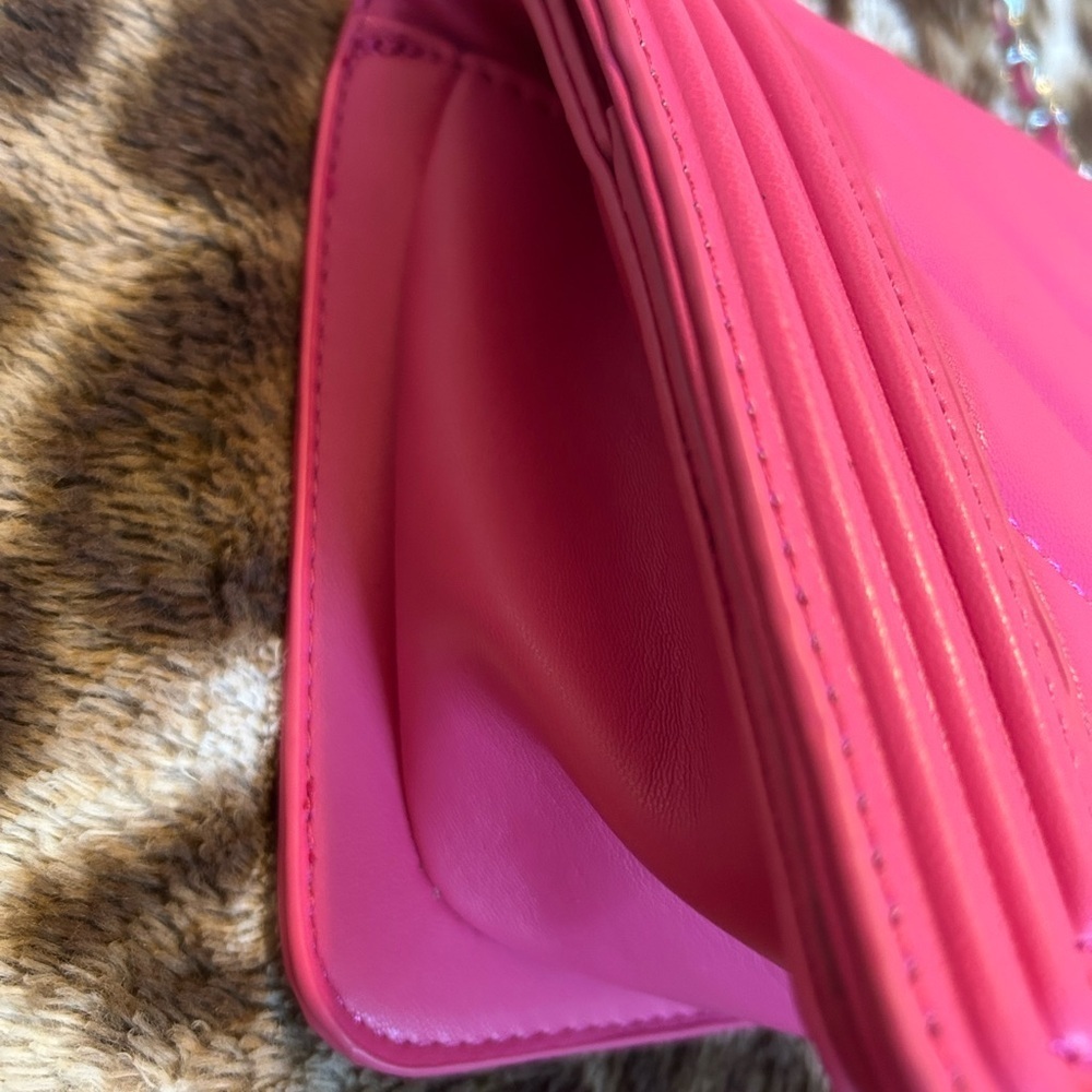 Hot Pink Badgley Mischka Quilted Crossbody Bag - Picture 3 of 14